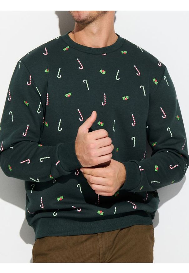 Sinsay - Bluza z motywem świątecznym - zielony. Kolor: zielony. Styl: wizytowy