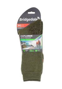 BRIDGEDALE - Skarpety trekkingowe Bridgedale Explorer Heavy Merino P Boot. Kolor: zielony. Materiał: wełna. Sport: turystyka piesza