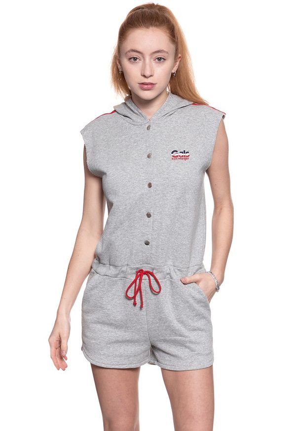 Wrangler - DAMSKI KOMBINEZON WRANGLER SPORTY PLAYSUIT MID GREY MEL W6063IC37 112130411. Wzór: melanż. Styl: sportowy