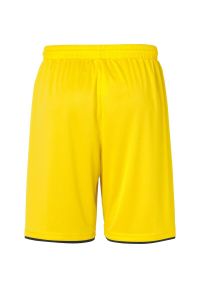 UHLSPORT - Szorty Uhlsport Club. Kolor: czarny, żółty, wielokolorowy. Materiał: poliester. Sport: fitness, piłka nożna
