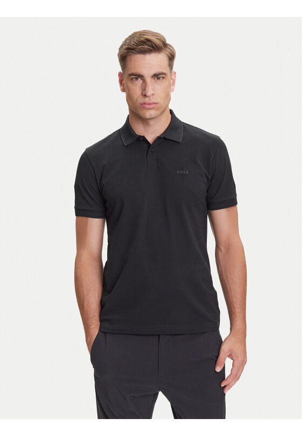 BOSS Polo Paul 50506193 Czarny Slim Fit. Typ kołnierza: polo. Kolor: czarny. Materiał: bawełna