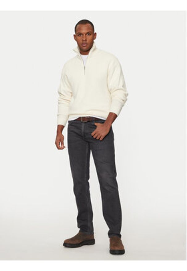 Jack & Jones Sweter Ollie 12241817 Écru Relaxed Fit. Materiał: syntetyk