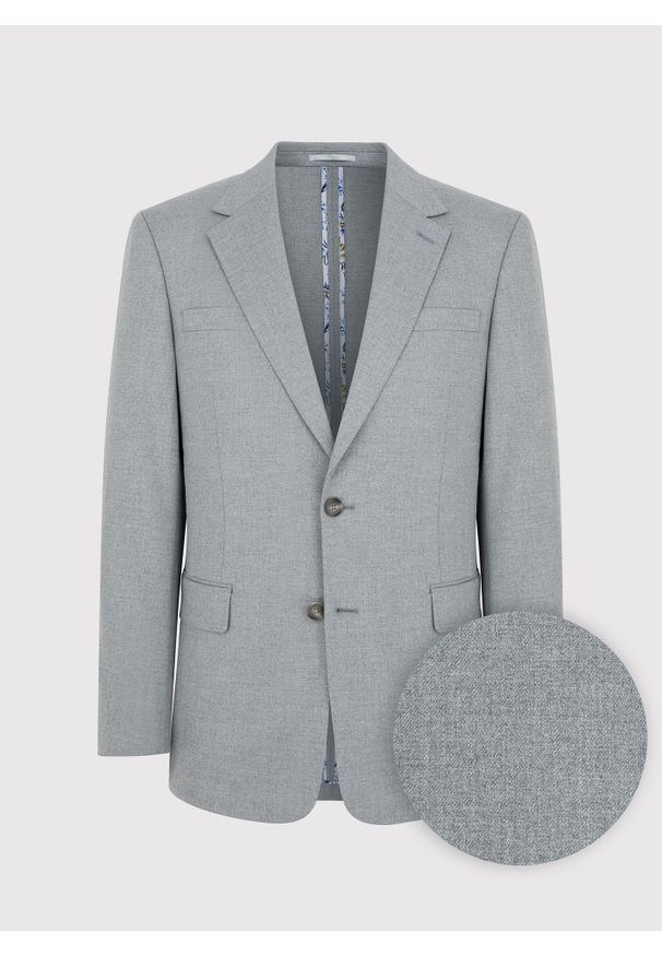 Pako Lorente - PAKO LORENTE – Szara casualowa marynarka męska. Okazja: na co dzień. Kolor: szary. Materiał: poliester, elastan, wiskoza. Wzór: gładki. Styl: casual