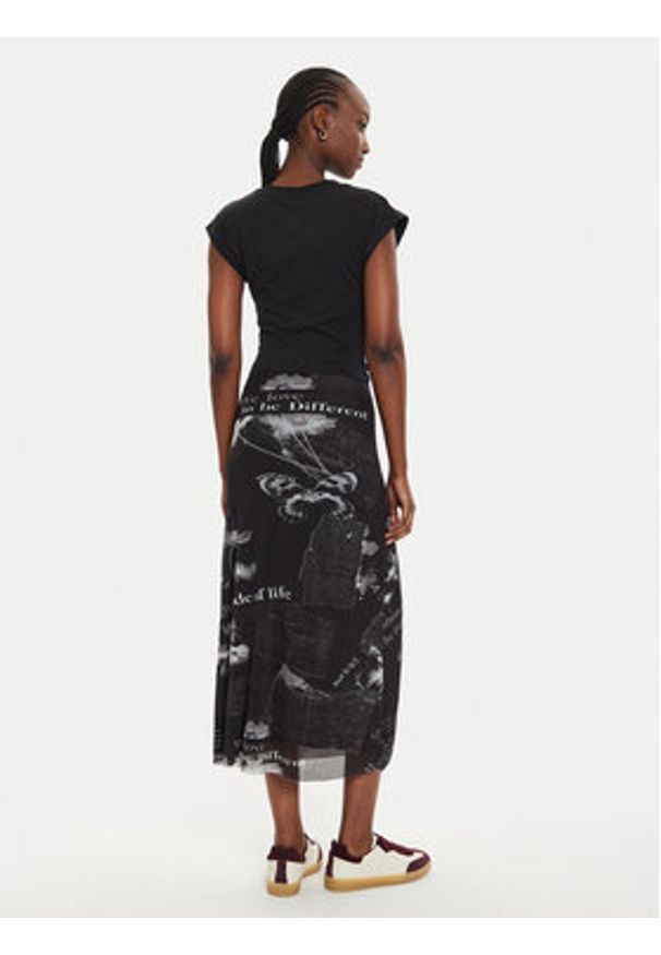 Desigual Sukienka codzienna Good News 24WWVK77 Czarny Regular Fit. Okazja: na co dzień. Kolor: czarny. Materiał: bawełna, syntetyk. Typ sukienki: proste. Styl: casual