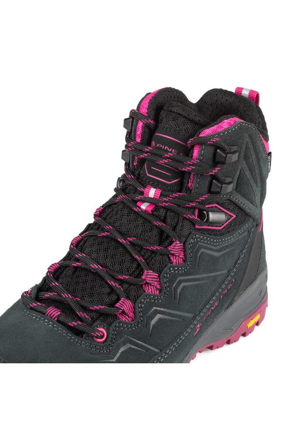 ALPINE PRO - Buty trekkingowe Alpine Pro Kufe Vibram. Wysokość cholewki: przed kolano. Kolor: różowy. Materiał: skóra. Szerokość cholewki: normalna