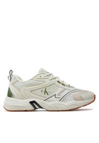 Calvin Klein Jeans Sneakersy Retro Tennis Low Mix Ml Met YM0YM00931 Écru. Materiał: materiał