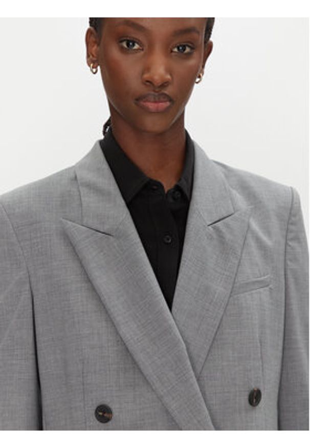 BOSS Marynarka Jaleto9 50543302 Szary Slim Fit. Kolor: szary. Materiał: wełna