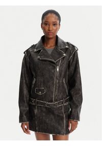 Guess Kurtka z imitacji skóry W5YL04 WHDI0 Szary Regular Fit. Kolor: szary. Materiał: skóra #1