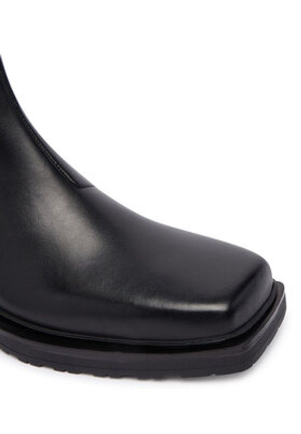 Patrizia Pepe Botki 2Y0021 L048 Czarny. Kolor: czarny. Materiał: skóra