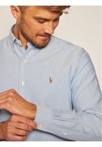 Polo Ralph Lauren Koszula Cupdppcs 710792041002 Błękitny Custom Fit. Typ kołnierza: polo. Kolor: niebieski. Materiał: bawełna