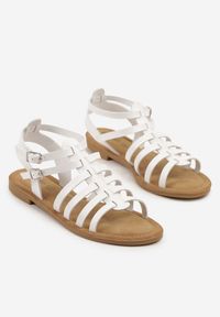 Renee - Białe Sandały w Stylu Rzymianek Addmea. Okazja: na co dzień. Zapięcie: sprzączka. Kolor: biały. Styl: elegancki, casual #5