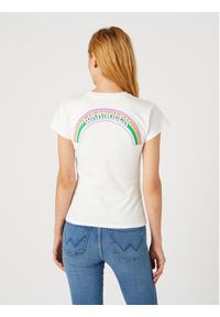 Wrangler T-Shirt Shrunken Band W7FDEEW02 112332013 Biały Slim Fit. Kolor: biały. Materiał: bawełna