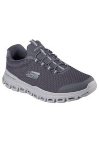 skechers - Męskie GLIDE-STEP SYLO Slip-On Ciemnoszary. Zapięcie: bez zapięcia. Kolor: szary. Materiał: materiał