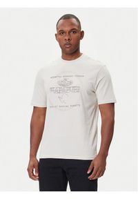 Napapijri T-Shirt S-Bald NP0A88SF Beżowy Regular Fit. Kolor: beżowy. Materiał: bawełna