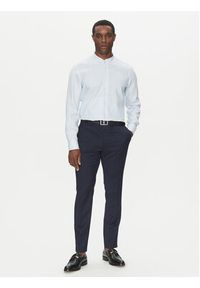 BOSS Koszula H-HANK-standup-214 50539233 Błękitny Slim Fit. Kolor: niebieski. Materiał: len, lyocell #3