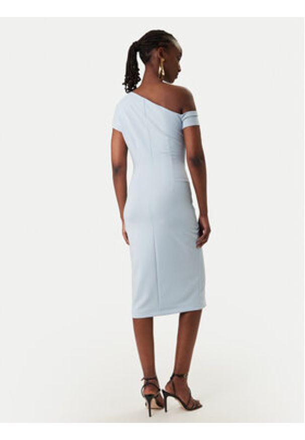 Rinascimento Sukienka koktajlowa CFC0127793003 Błękitny Slim Fit. Kolor: niebieski. Materiał: syntetyk. Styl: wizytowy