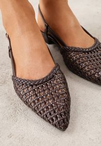 Renee - Brązowe Sandały z Plecioną Cholewką Triscan. Zapięcie: sprzączka. Kolor: brązowy. Sezon: wiosna #7