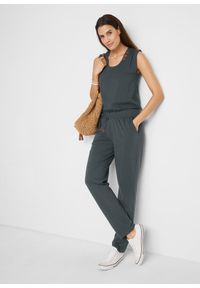 bonprix - Kombinezon z dżerseju, z mieszanki bawełny. Kolor: szary. Materiał: jersey, bawełna #3