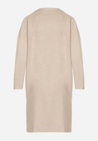 Born2be - Beżowy Klasyczny Niezapinany Kardigan Elitusa. Okazja: na co dzień. Kolor: beżowy. Materiał: jeans. Styl: klasyczny #7