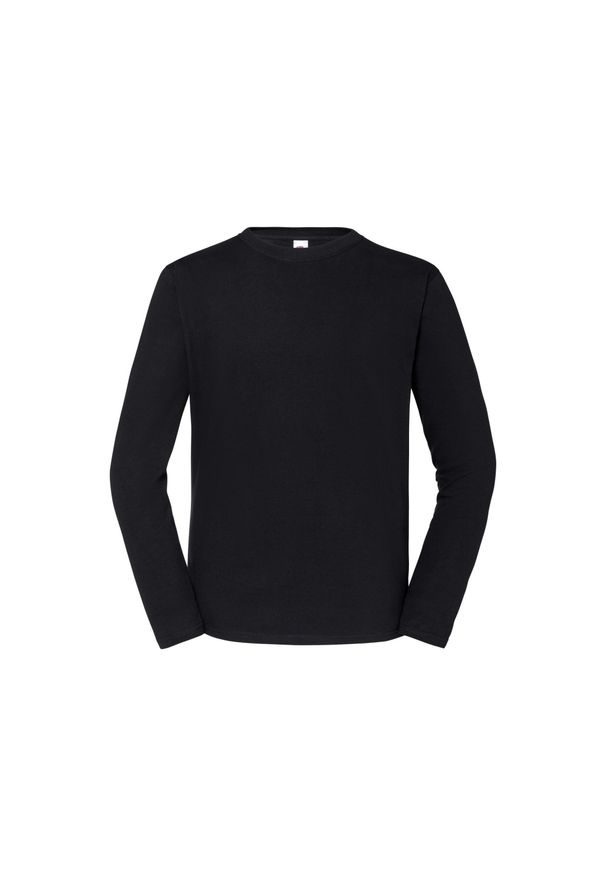 FRUIT OF THE LOOM - Męska Koszulka Z Długim Rękawem Iconic 195 Z Bawełny Premium Ringspun. Kolor: czarny. Materiał: bawełna. Długość rękawa: długi rękaw. Długość: długie. Sport: turystyka piesza