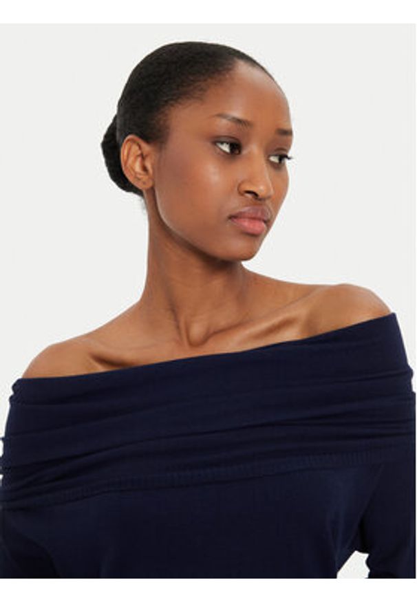 Kontatto Sweter 3M0113 Granatowy Regular Fit. Kolor: niebieski. Materiał: syntetyk