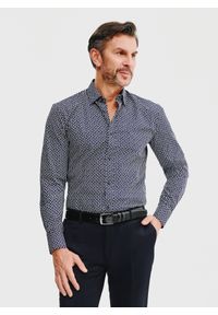 Pako Lorente - PAKO LORENTE – Casualowa koszula męska w mikrowzór. Okazja: na co dzień. Materiał: bawełna. Długość rękawa: długi rękaw. Długość: długie. Styl: casual