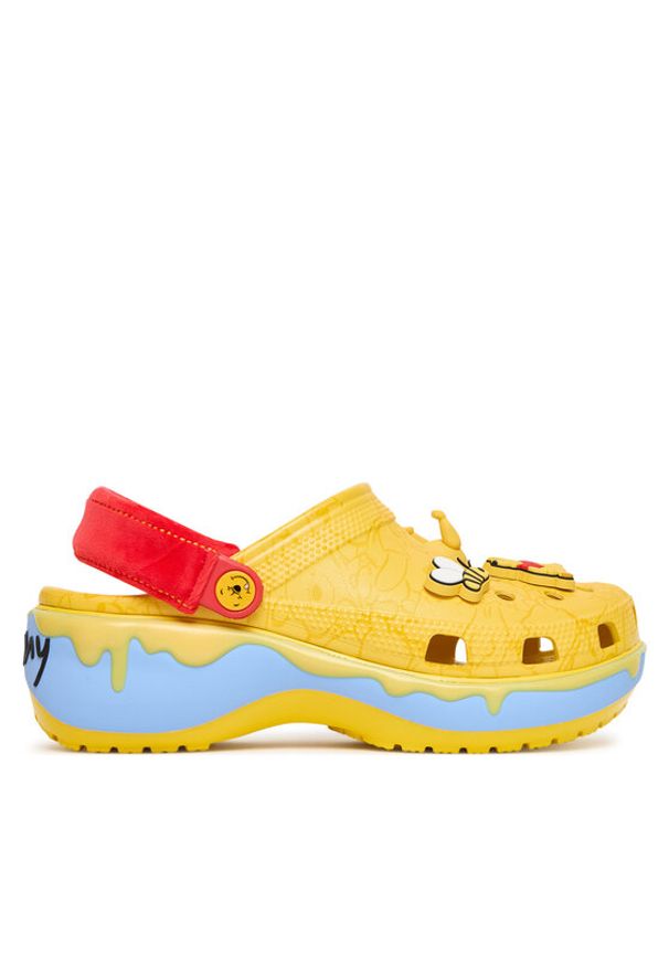Crocs Klapki Disney Winnie The Pooh Classic Platform Clog 211092 Żółty. Kolor: żółty. Wzór: motyw z bajki. Obcas: na platformie