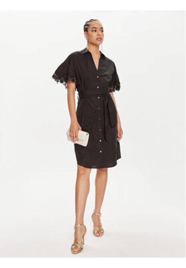 TwinSet - TWINSET Sukienka koszulowa 241TT2281 Czarny Regular Fit. Kolor: czarny. Materiał: bawełna. Typ sukienki: koszulowe