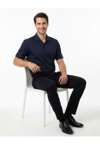 Wygodna Koszula Weekendowa z Dzianiny Bawełnianej - Brave Soul - Granatowa. Kolor: niebieski. Materiał: poliester, bawełna. Styl: sportowy #2