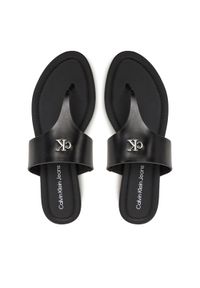 Calvin Klein Jeans Japonki Flat Sandal Toepost Mg YW0YW01691 Czarny. Kolor: czarny. Materiał: skóra