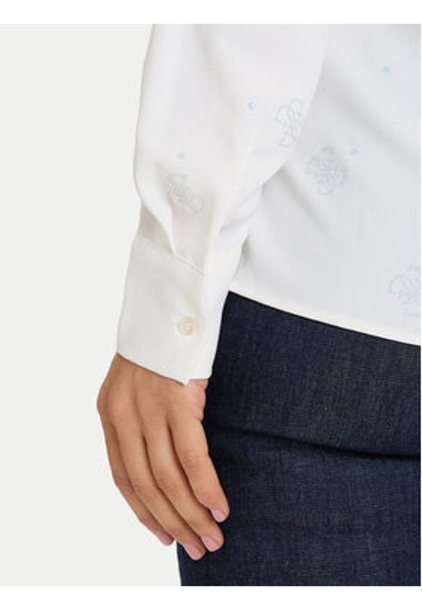 Guess Koszula W5BH80 W2982 Biały Regular Fit. Kolor: biały. Materiał: syntetyk