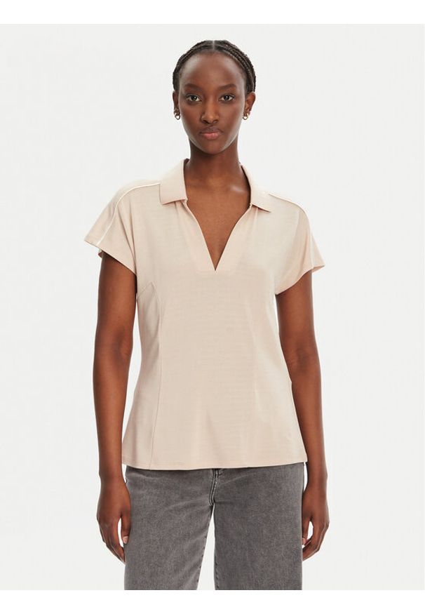 Liu Jo Sport T-Shirt TA5183 J4883 Beżowy Regular Fit. Kolor: beżowy. Materiał: wiskoza. Styl: sportowy