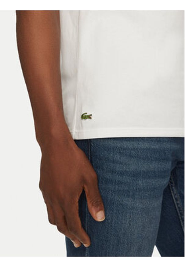 Lacoste Komplet t-shirtów TH9010 Biały Regular Fit. Kolor: biały. Materiał: bawełna