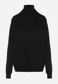 Born2be - Czarny Casualowy Golf z Wełną o Prostym Kroju Reiselia. Okazja: na co dzień. Typ kołnierza: golf. Kolor: czarny. Materiał: wełna. Styl: casual #5