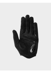 4f - Rękawiczki rowerowe Touch Screen z żelowymi wkładkami uniseks. Kolor: czarny. Materiał: skóra, materiał, dzianina