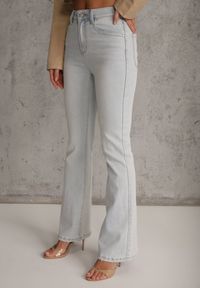 Renee - Niebieskie Jeansy Dzwony z Bawełną High Waist Basaia. Stan: podwyższony. Kolor: niebieski #5