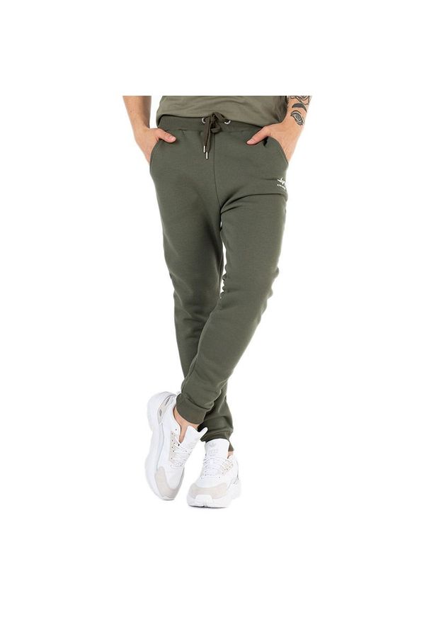 Spodnie dresowe Alpha Industries Basic Jogger SL 116370142 - zielone. Kolor: zielony. Materiał: dresówka