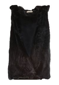 Born2be - Czarna Kamizelka ze Sztucznego Futerka Correspondent. Typ kołnierza: kaptur. Kolor: czarny. Materiał: futro. Długość: długie. Styl: elegancki #5