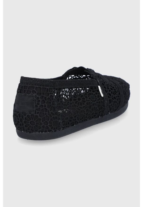 Toms Espadryle Alpargata kolor czarny. Nosek buta: okrągły. Kolor: czarny. Materiał: guma, materiał. Wzór: gładki