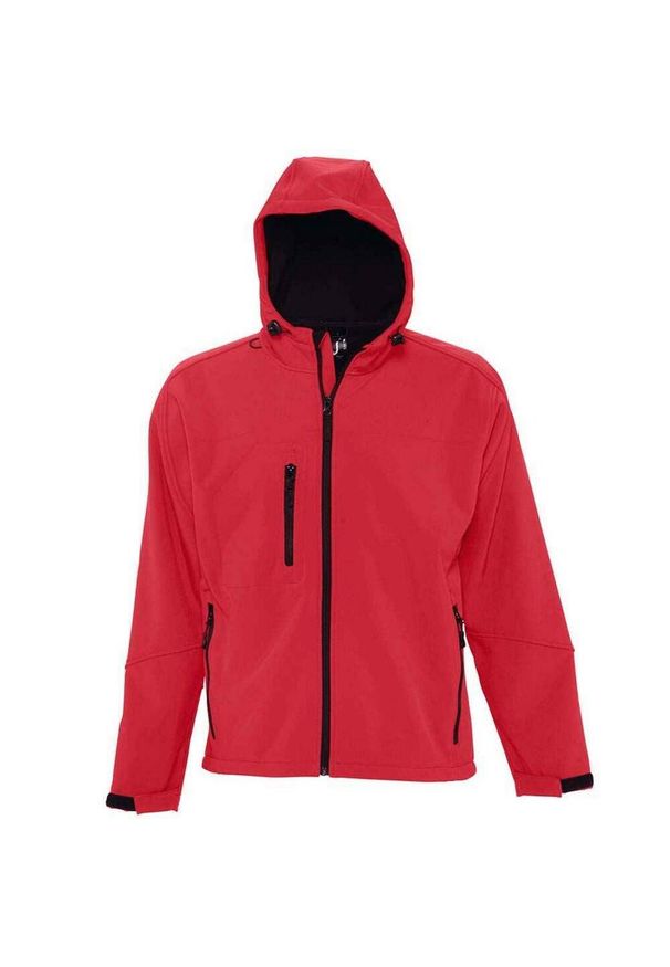 SOL'S - Męska Kurtka Soft Shell Replay Z Kapturem. Typ kołnierza: kaptur. Kolor: czerwony