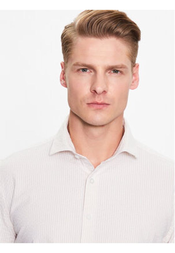 Lindbergh Koszula 30-203431 Beżowy Slim Fit. Kolor: beżowy. Materiał: bawełna