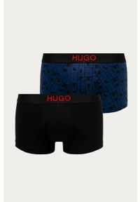 Hugo - Bokserki (2-pack). Kolor: niebieski. Materiał: bawełna, dzianina, elastan. Wzór: nadruk #1