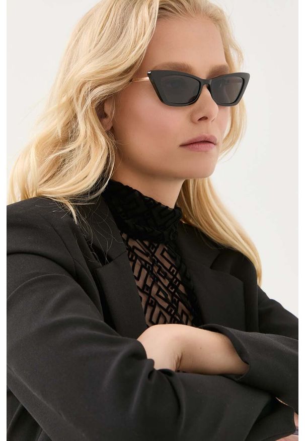 Guess okulary przeciwsłoneczne damskie kolor czarny. Kolor: czarny