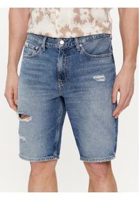 Calvin Klein Jeans Szorty jeansowe J30J324878 Niebieski Regular Fit. Kolor: niebieski. Materiał: bawełna