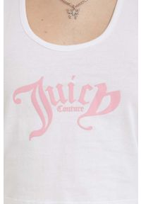 Juicy Couture top bawełniany kolor biały. Kolor: biały. Materiał: bawełna. Długość rękawa: na ramiączkach #5