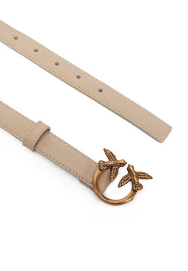 Pinko - PINKO Pasek Damski Love Berry H2 Belt PE 25 PLT01 100143 A0F1 Beżowy. Kolor: beżowy. Materiał: skóra