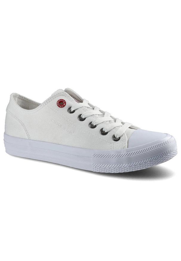 Białe Trampki Cross Jeans Damskie Stylowe Buty. Okazja: na co dzień. Kolor: biały. Materiał: guma, materiał. Szerokość cholewki: normalna. Sezon: lato. Styl: elegancki