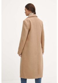 medicine - Medicine płaszcz z domieszką wełny kolor beżowy przejściowy dwurzędowy. Kolor: beżowy. Materiał: wełna. Wzór: aplikacja. Styl: klasyczny #7