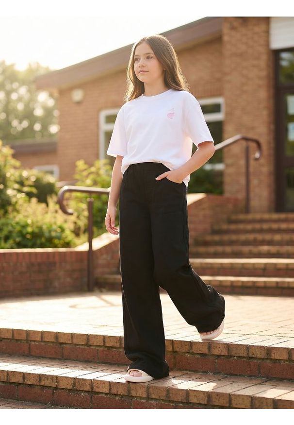 Sinsay - Jeansy wide leg high waist - czarny. Stan: podwyższony. Kolor: czarny