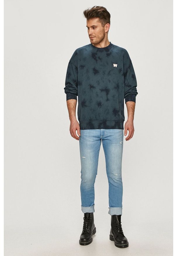 Wrangler - Jeansy Larston. Kolor: niebieski